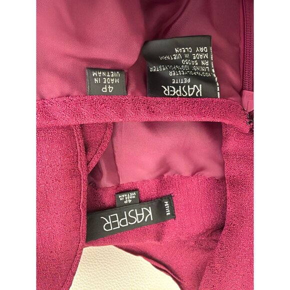 Kasper Women Burgundy 2Piece Career Skirt Suit Size 4P - Picture 11 of 11